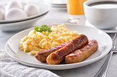 Scrambled Eggs and Breakfast Sausage