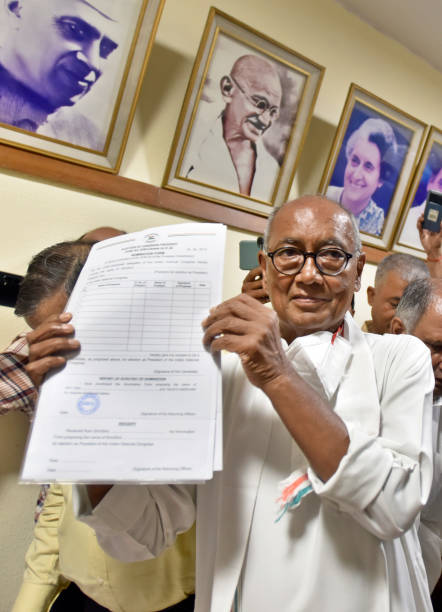 IND: Senior Congress Leader Digvijaya Singh Collects Nomination Form For The Post Of Party President
