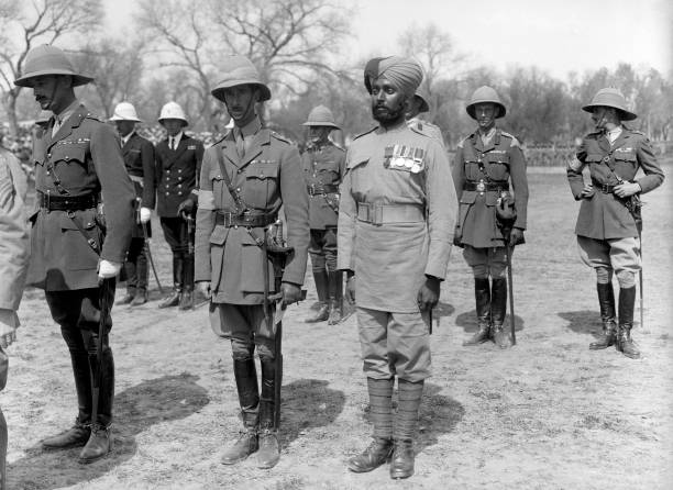 Sepoy Ishar Singh of the 28th Punjab Regiment after he had been presented with the Victoria Cross by the Prince of Wales