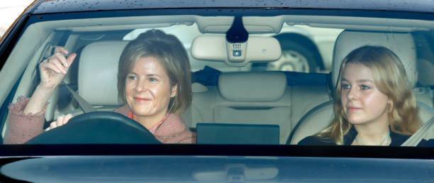 Serena Countess of Snowdon and Margarita ArmstrongJones attend a Christmas lunch for members of the Royal Family hosted by Queen Elizabeth II at...