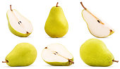 Set fresh pears whole, cut in half, quarter