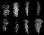 Set of different clouds of smoke