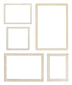 Set of different wood frames in white background