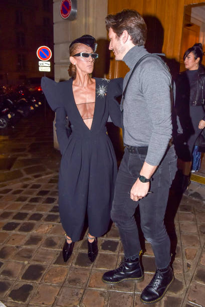 Singer Celine Dion and Pepe Munoz are seen on January 25 2019 in Paris France