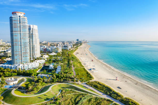 south beach miami from south pointe park florida usa picture