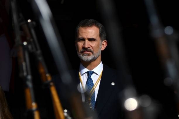 Spain's King Felipe VI attends a military parade after the opening ceremony of the Spanish 14th legislature at the lower house of parliament on...'s King Felipe VI attends a military parade after the opening ceremony of the Spanish 14th legislature at the lower house of parliament on...