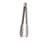 Stainless steel ice tongs,isolated on white background with clipping path.