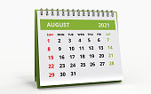 Standing Desk Calendar August 2021