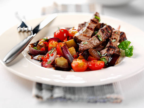 steak strips with roasted vegetables picture