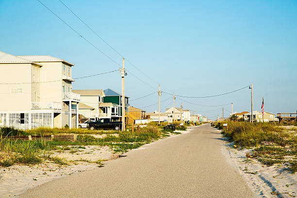 street of beach side homes on the gulf coast picture