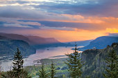 Sunrise Over Crown Point at Columbia River Gorge