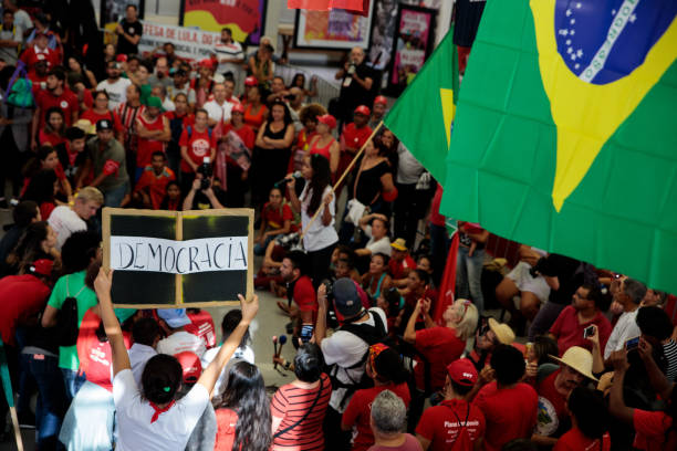 Supporters Gather At The Workers' Party Of Brazil Headquarters As Top Court Rules On Sentence