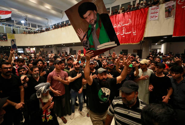 Supporters of Iraqi cleric Moqtada Sadr , protesting against a rival political bloc's nomination for prime minister, occupy Iraq's parliament in the...