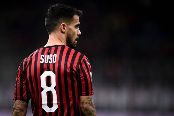 Suso of AC Milan looks on during the Serie A football match...