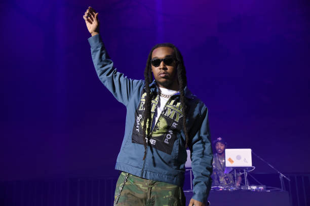 Takeoff of Migos performs onstage for Call of Duty: Vanguard launch event with a first-ever verzuz concert at The Belasco on November 03, 2021 in Los...