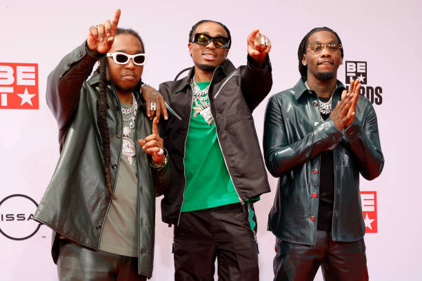 Takeoff, Quavo and Offset of Migos attend the BET Awards 2021 at Microsoft Theater on June 27, 2021 in Los Angeles, California.
