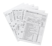 Tax forms isolated on white