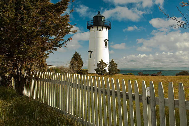 telegraph hill lighthouse - marthas vineyard stock pictures, royalty-free photos & images