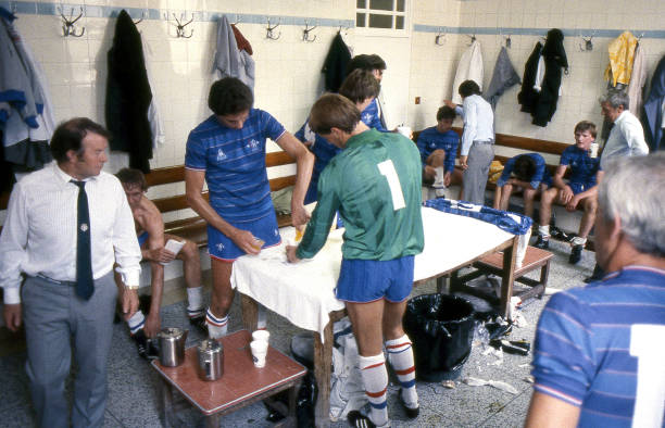 The Chelsea dressing room prior to the Canon League Division One match between Arsenal and Chelsea held on August 25, 1984 at Highbury, in London....