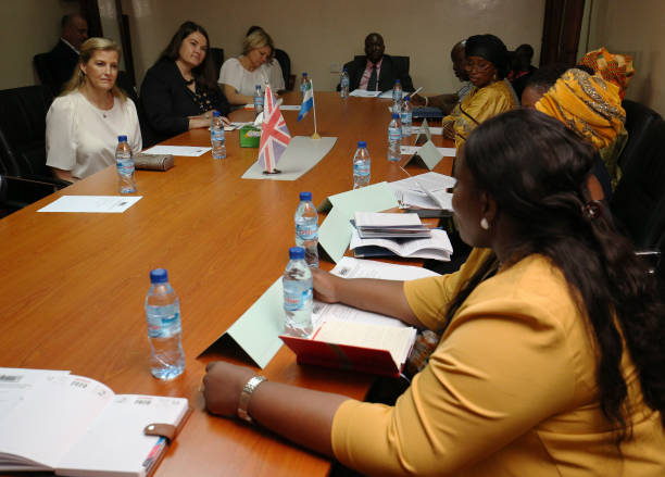 The Countess of Wessex meets with a women's parliamentary group in Parliament Freetown on the first day of her visit to Sierra Leone's parliamentary group in Parliament Freetown on the first day of her visit to Sierra Leone