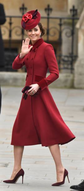 The Duchess of Cambridge arrives at the Commonwealth Service at Westminster Abbey London on Commonwealth Day The service is the final official...