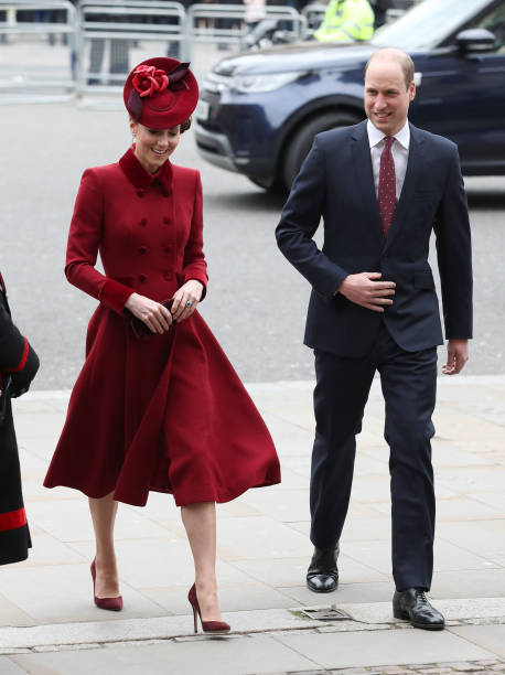 The Duke and Duchess of Cambridge arrive at the Commonwealth Service at Westminster Abbey London on Commonwealth Day The service is the Duke and...