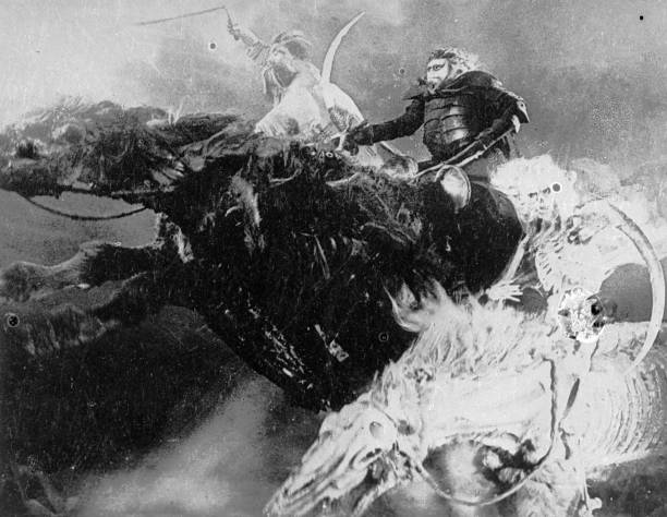 The four horsemen of the apocalypse from the film 'Faust' a silent classic directed by F W Murnau and based on the story by Goethe