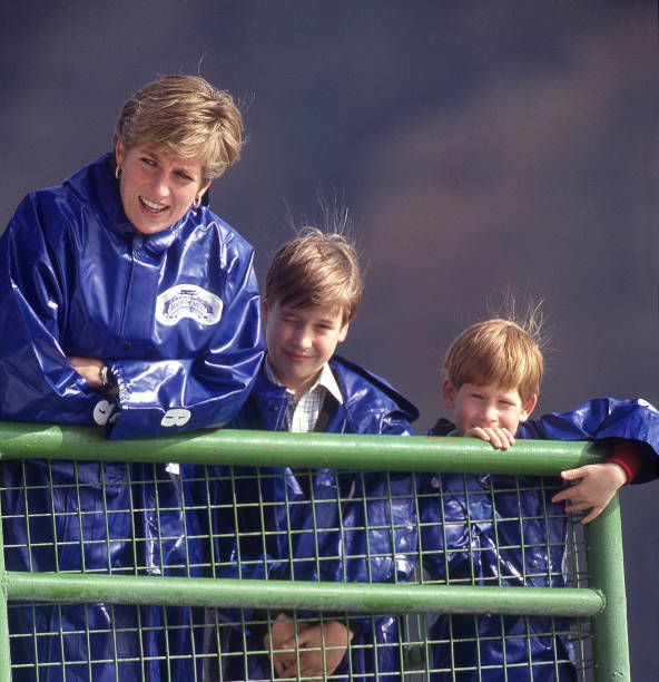 The Princess of Wales takes her sons William and Harry out on the boat `Maid of the Mist` at Niagara Falls, October 1991.
