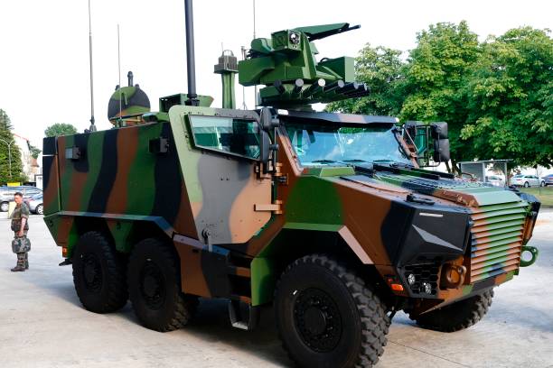 This picture shows a VBMR Griffon vehicle, a French multi-role armored ...