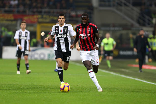 Tiemoue Bakayoko of Ac Milan in action during the Serie A...