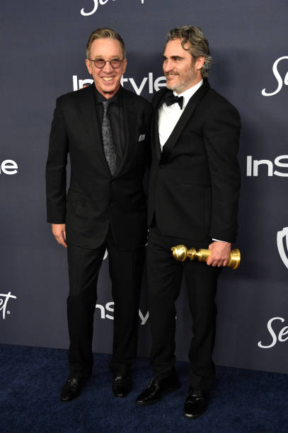 Tim Allen and Joaquin Phoenix attend the 21st Annual Warner Bros And InStyle Golden Globe After Party at The Beverly Hilton Hotel on January 05 2020...