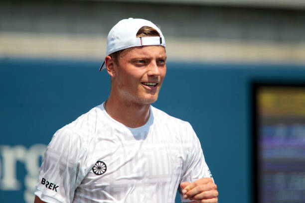 Tim van Rijthoven of the Netherlands during the Men's Singles First Round on Day One of the 2022 US Open at USTA Billie Jean King National Tennis...