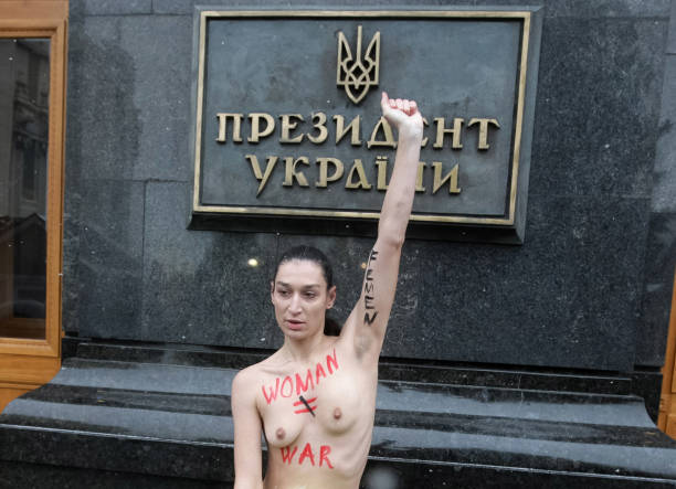 UKR: Femen Protest Against Military Registration For Women In Ukraine.