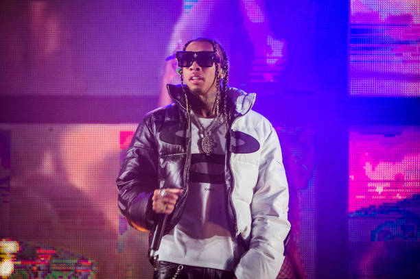 tyga performs on bbc radio 1xtra stage during reading festival 2021 picture