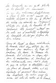 Undefined text french. Handwritten letter. Handwriting
