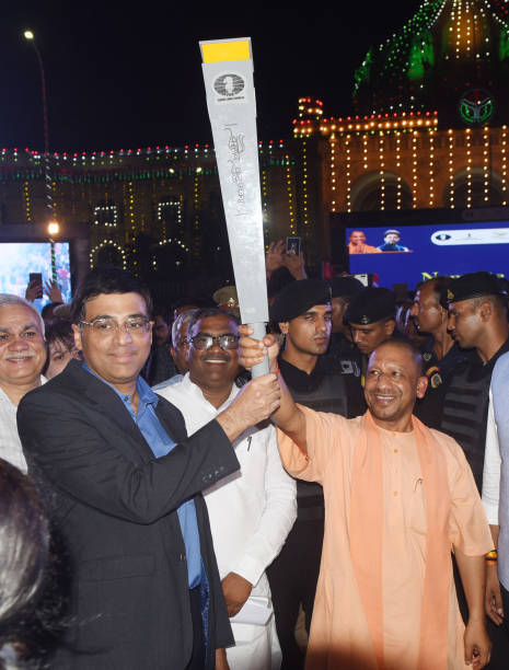 IND: Uttar Pradesh CM Yogi Adityanath Welcomes First-Ever Chess Olympiad Torch Relay In Lucknow