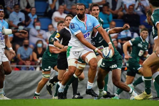 Uzair CASSIEM of Aviron Bayonnais during the Friendly match between Bayonne and Pau at Stade Jean Dauger on August 19, 2021 in Bayonne, France. (Photo by Pierre Costabadie/Icon Sport via Getty Images)