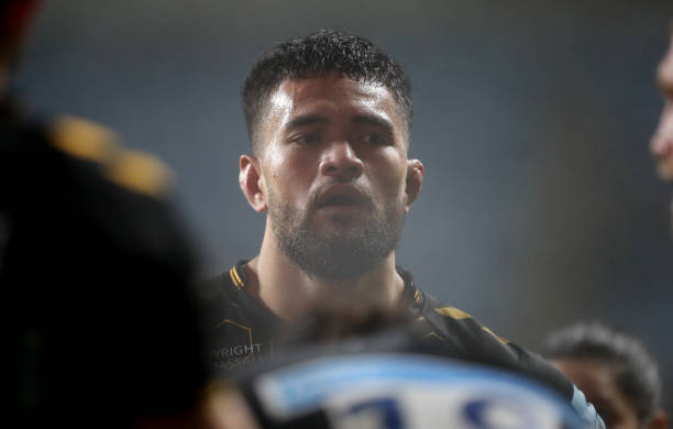 COVENTRY, ENGLAND - DECEMBER 26: Vaea Fifita of Wasps in action during the Gallagher Premiership Rugby match between Wasps and London Irish at The Coventry Building Society Arena on December 26, 2021 in Coventry, England. (Photo by Pete Norton/Getty Images)
