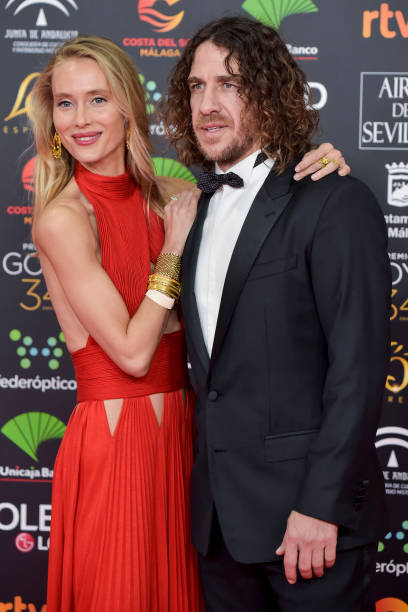 Vanesa Lorenzo and Carles Puyol attends the Goya Cinema Awards 2020 during the 34th edition of the Goya Cinema Awards at Jose Maria Martin Carpena...