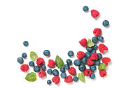 Various fresh summer berries copyspace