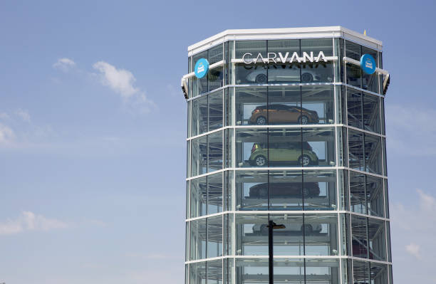 vehicles sit inside the carvana co car vending machine in frisco us picture