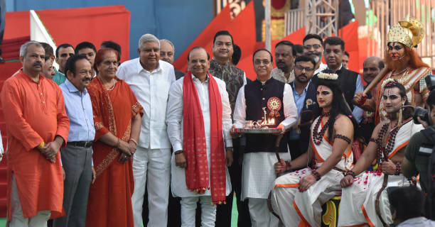 IND: Vice President Jagdish Dhankhar, Former President Ram Nath Kovind And Delhi LG Vinai Kumar Saxena Attend Dussehra Celebrations At Ram Leela Ground