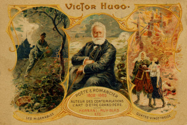 Victor Hugo - French poet writer romancier, 26 February 1802 - 22 May 1885. Illustration for Les Miserables and Quatre Vingt-Treize.