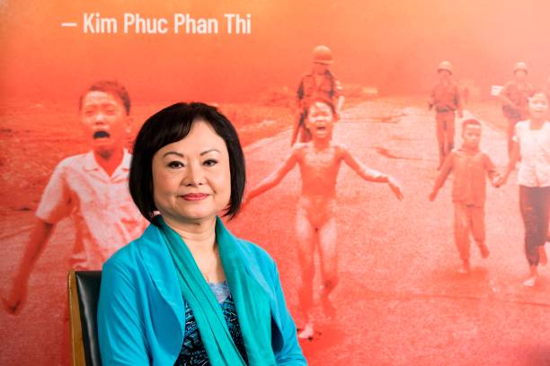Vietnam war icon Kim Phuc Phan Thi poses at the Unesco headquarters in Paris on October 4, 2019. - 47 years after making the international media...