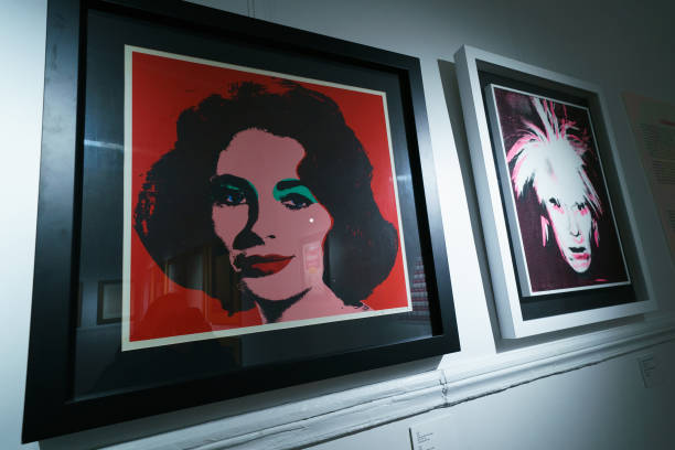 View of a painting of Liz Taylor at Palacio de Santa Bárbara, during the exhibition. The exhibition by Next Exhibition Company, takes a historical...