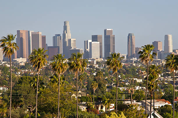 view of downtown los angeles from silver lake los angeles california picture