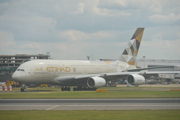view of etihad airways plane a flag carrier and the secondlargest of picture