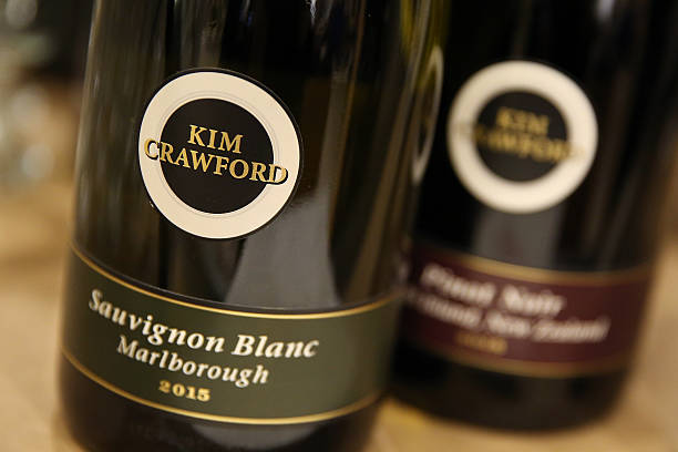View of Kim Crawford wines on display at the bar during the Daily Front Row & Lands' End Holiday Celebration on December 15, 2016 in New York City.