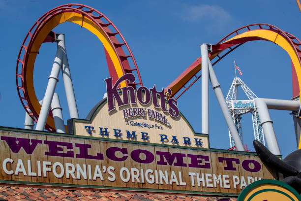 Entrance sign to Knott's Berry Farm in California.