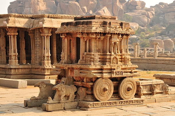 vittala temple stone chariot,hampi,karnataka,india. - hampi monument stock pictures, royalty-free photos & images
